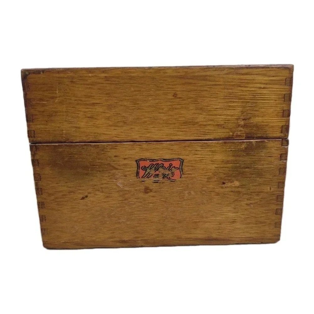 Vintage Weis Wood Recipe Box Patina Country Farm Kitchen No Recipe Cards